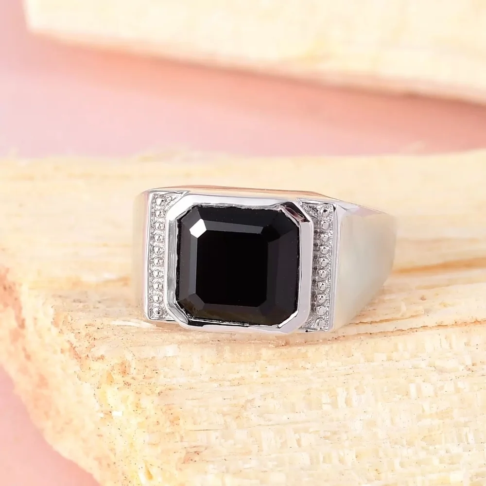 Artisan ✦ Black Spinel Platinum Ring ✦ 7.00ctw Bold Collector Piece Sz 14 NWT